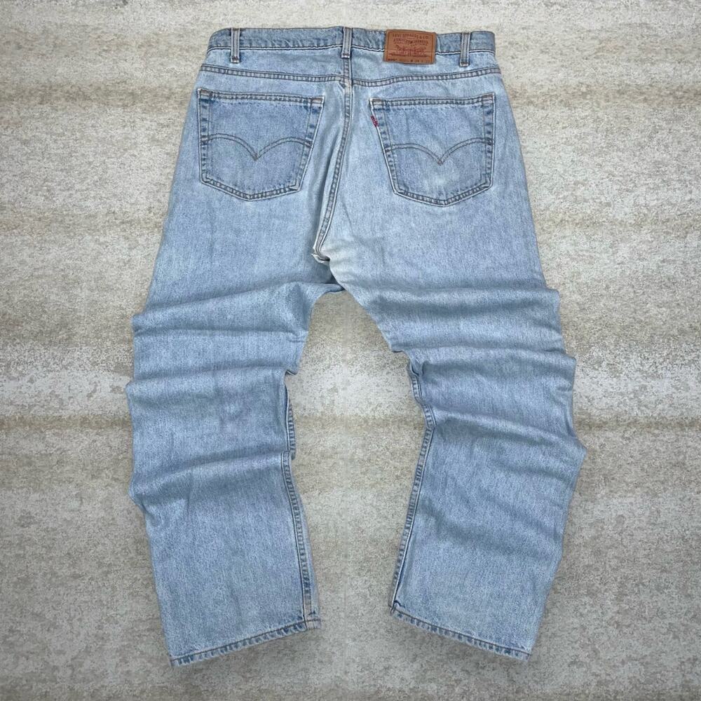 Vintage 90s Levis Jeans 505 38x32 Regular Straight Fit Light Wash Made in USA
